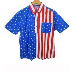 Chubbies Polo Shirt Men Small NEW Nutter American Flag HEAD OF STATE Patriotic